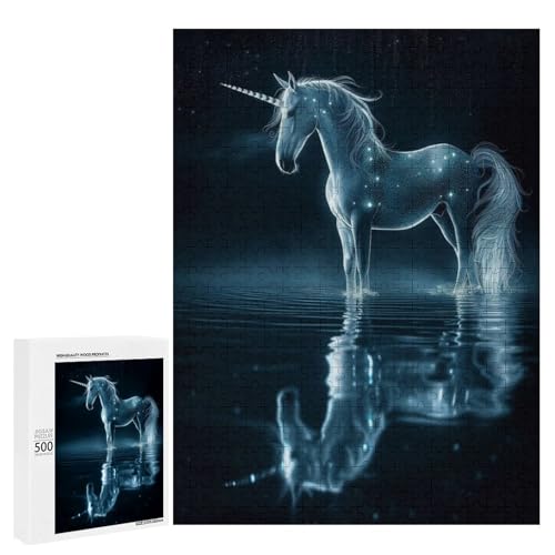Rompecabezas de 500 piezas para adultos juego divertido de unicornio mágico en la oscuridad
