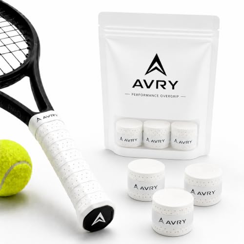 Kit com 10 Overgrip AVRY Premium Dry Alta Absorção de Suor para Tênis, Beach Tennis, Padel e Pickleball