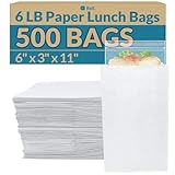 Reli. White Paper Bags | 500 Count | Paper Lunch Bags Ideal for Small Lunches and Crafts | Perfect for Sandwiches and Snacks