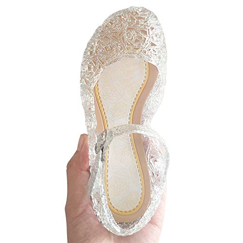 Image of techcity Princess Girls Sandals Dress Up Dance Party Cosplay Jelly Shoes for Kids Toddler Mary Janes