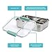 Smash Microwave Safe Stainless Steel 3 Compartment Bento Lunch Box, 44oz