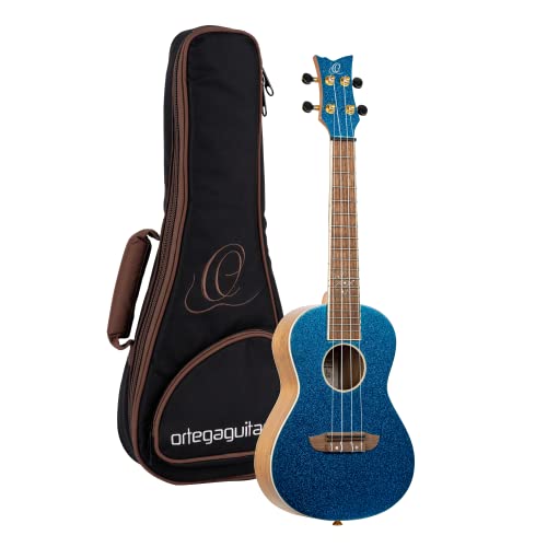 Ortega Guitars Ukulélé Concert bleu – Série Element – housse Deluxe incluse – épicéa/catalpa (RUEL-MBL) - Les Beatles, Paul McCartney, John Lennon, RIngo Starr, George Harrison Ortega Guitars Ukulélé Concert bleu - Série Element - housse Deluxe incluse - épicéa/catalpa (RUEL-MBL)