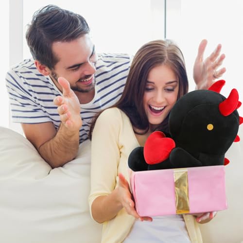 shownicer Plüschtier Dinosaurier Kuscheltier Dino Stofftier Kawaii Dinosaurier Plüsch Kissen Spielzeug Geschenk für Valentinstag Freundin Mädchen Kinder 3+ Jahre (Valentinstag, 30cm)