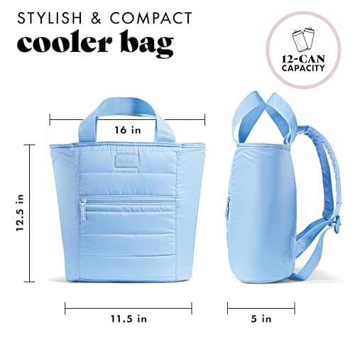 Image of Fit & Fresh Mari Cooler Backpack for Women, Insulated Leakproof Soft Cooler Bag (12 Can), Lunch Tote, Beach Cooler, Lightweight Travel Picnic Tote, Cornflower