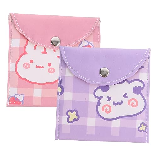 FIXOSHEE 2 piezas Bolsa para Compresas Portátil y Resistente con Cierre de Cremallera Multiusos para Almacenamiento de Toallitas Sanitarias y Objetos Pequeños para Mujeres y Niñas