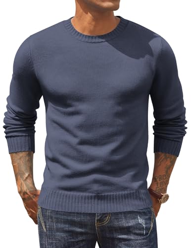 Pull homme col rond COOFANDY confortable et léger bleu marine XXL