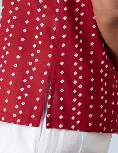 Image of Amazon Brand - Myx Women's Cotton Printed Sleeveless Short Kurti (Available in Plus Sizes)