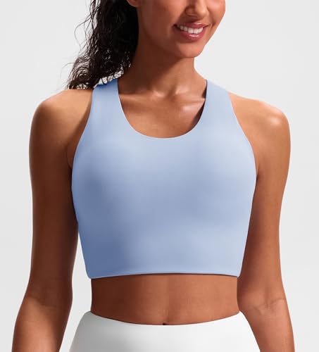 Image of Sports Bras for Women Criss-Cross Back Padded Workout Tank Tops Medium Support Crop Tops for Women