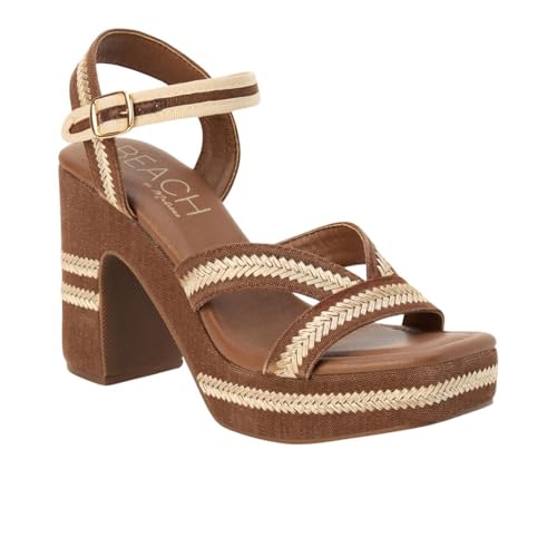 Image of BEACH by Matisse Womens Adelaide Platform Block Ankle Strap Casual Sandals Casual High Heel 3 inch & Up