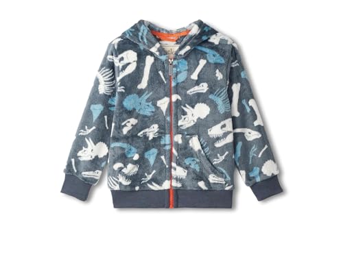 Hatley Boys' Dino Fossils Fuzzy Fleece Zip-up (Toddler/Little Big Kid)