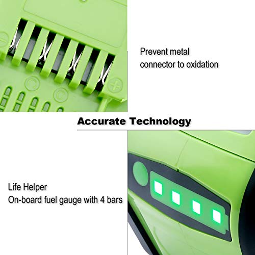 Biswaye 29472 Replacement 6.0Ah 40V Lithium Battery for GreenWorks 40V G-MAX Power Tools 29462 29252 20202 22262 25312 25322 20642 22272 27062 21242