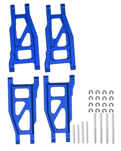 RCMYou Alloy Front Rear Suspension Arm Upgrades Part for 1/10 Slash 4x4 VXL/Rustler 4x4 VXL/Stampede 4x4 VXL/Hoss 4x4 VXL 4wd,4pcs A Arms Hops Up,Navy Blue (More Durable Arm)