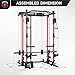 EVOLPOW M2D Smith Machine, Strength Training Squat Rack with LAT-Pull Down System & Cable Crossover Machine for Home Gym and More Training Attachment