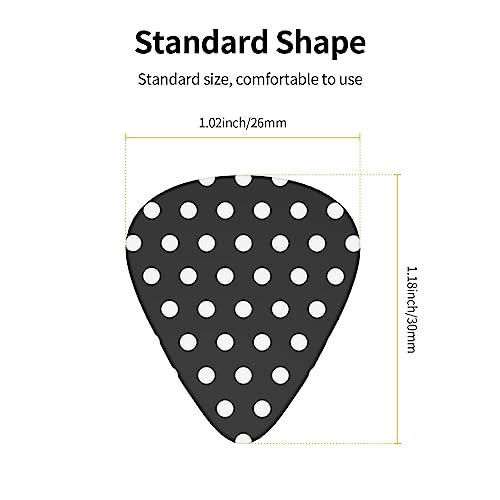 Lot de 12 médiators tendance et durables avec motif à pois blancs dans une boîte pour ukulélé guitare électrique basse - Les Beatles, Paul McCartney, John Lennon, RIngo Starr, George Harrison Lot de 12 médiators tendance et durables avec motif à pois blancs dans une boîte pour ukulélé guitare électrique basse – Image 5