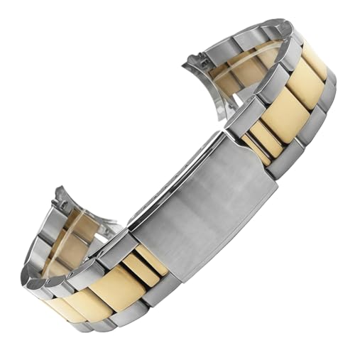Fermoir plongée sécurisé et extrémité incurvée sur ce bracelet de montre acier inox vintage