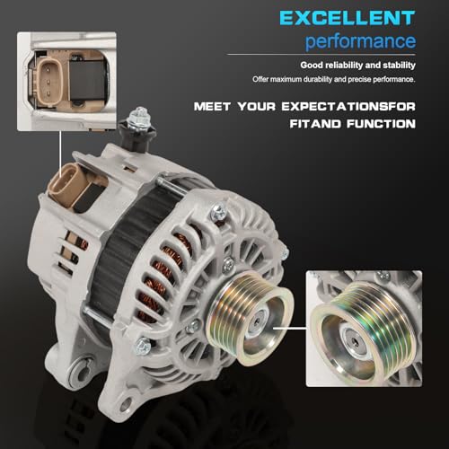 Image of Alternator Compatible with Mazda 3 2014-2018 L4 2.0L 2.5L, 6 2014-2021 L4 2.5L, CX-5 2013-2019 L4 2.0L 2.5L 12V 100A 6PK 6-Groove Pulley Clockwise PE0118300 A005TL0491 20288N