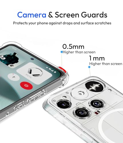 Image of KAPAVER Essential Magnetic Back Cover Case Compatible with Nothing Phone 3 -Clear (PC+TPU) (Nothing Phone 3 - Magnetic Clear)