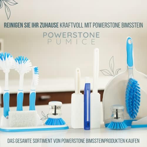 Powerstone Pumice Stone Toilet Bowl Cleaner w/Handle (2-Pack) - Removes Limescale & Hard Water Stains - Toilet Brush/Grills/Tile/Grout/Swimming Pool