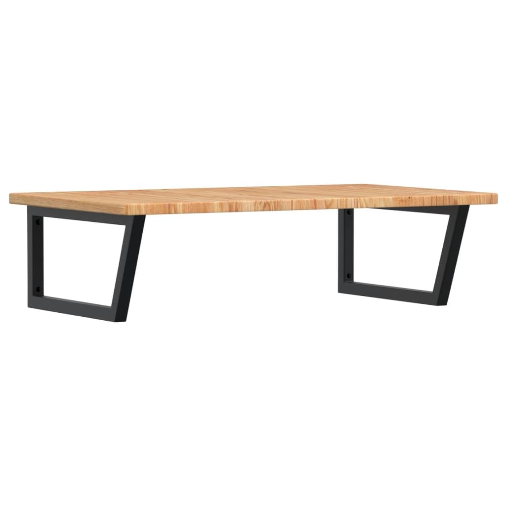 Tapa de lavabo de 100 x 60 cm de roble macizo con soporte de acero, diseño moderno flotante, robusto, duradero, para baño, invitados, inodoro y baños pequeños