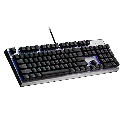 Cooler Master CK351 Clavier Optique Gaming AZERTY FR - Switches Rouges Hot-Swappable, NKRO Complet, RGB par Touche, MasterPlus+, Repose-Poignets, Touches Personnalisables - Pleine Taille, Filaire