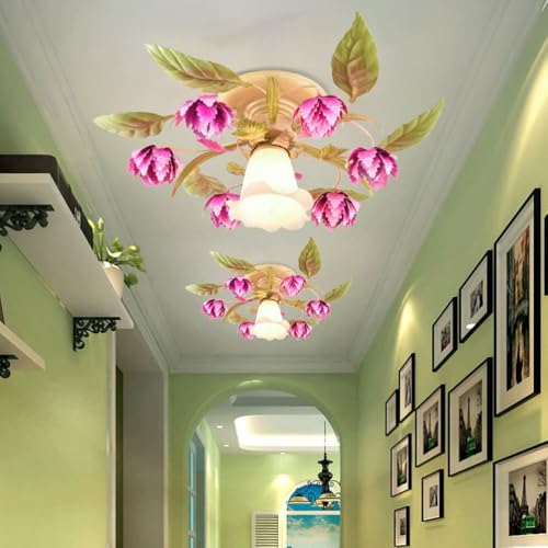 Lámpara de techo de cristal con diseño de flores para pasillo de estilo Mid Century 2