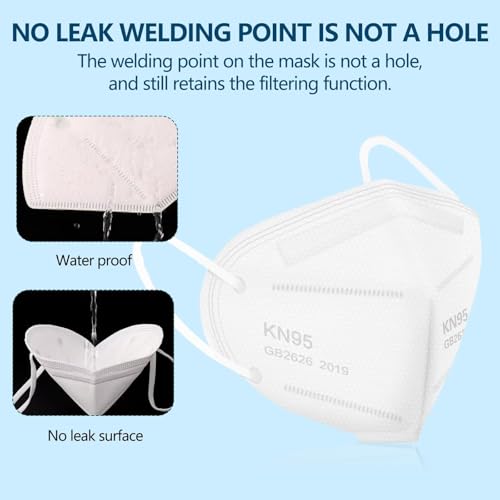 Image of 50PCS KN95 Face Masks Breathable Disposable Mask 5 Layer Cup Dust Safety Filter Efficiency≥95% with Elastic Ear Loops and Nose Bridge Clip(White)