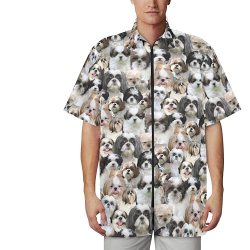 COWCUTE Shih Tzu Print Pet Grooming Jackets for Groomer. Waterproof Zipper Jacket for Women Men, Gifts for Shih Tzu Lover