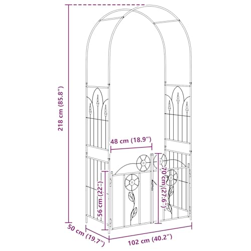 Arche de jardin robuste à verrouillage et structure rectangulaire