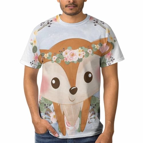 T-shirt Renard Fleuri Homme, fini les hauts ternes avec ce t-shirt col rond original