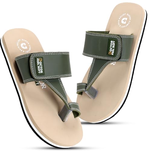 Image of Men's Comfort Slippers with Adjustable Strap | Cushioned Footbed & Shock Absorbing Sole | Lightweight Everyday Wear Slippers for Home, Office & Casual Walking