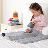 Kivik Weighted Lap Blanket 2 lbs, 20" x 30" Grey Small Weighted Blankets, All-Season Breathable Mini Weighted Lap Pad, Soft Heavy Throw Blanket for Travel, Calming & Sleep, Washable