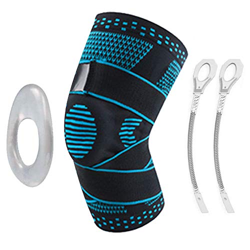 Wesho - Rodillera unisex (32 cm), color negro y azul