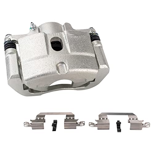 Image of TRQ Front Brake Caliper Set Zinc Coated Brackets Hardware Compatible with 2015-2017 Chrysler 200 2013-2016 Dodge Dart