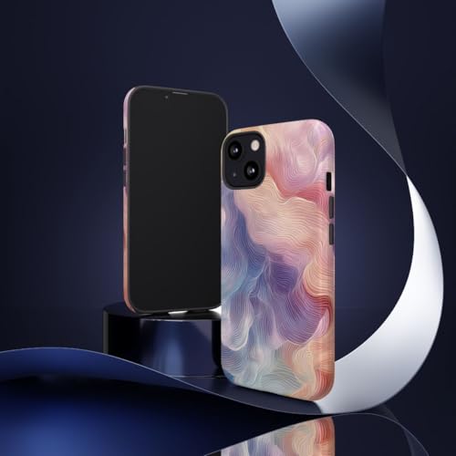 Coque rigide pour iPhone 13 évite les rayures motif vagues violet