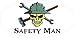 3 - Safety Man Skull Hard Hat/Helmet Stickers 1 1/2