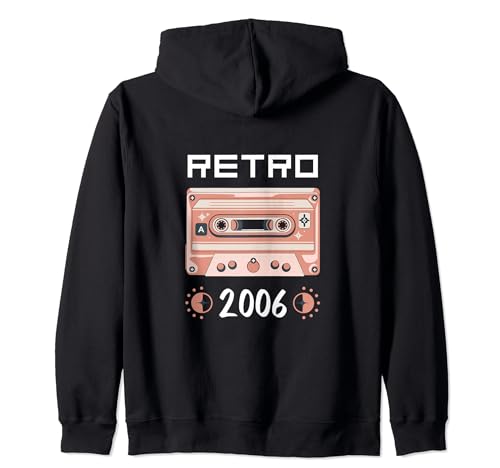 Ruban Rétro Musique Nostalgie Vintage 2006 Anniversaire Sweat à Capuche
