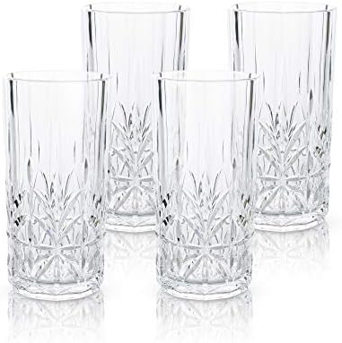 BELLAFORTE Shatterproof Tritan Plastic Tall Tumbler, Set of 4, 532ml - Myrtle Beach Drinking Glasses - Unbreakable Plastic Glasses for Indoor & Outdoor Use - BPA Free - Clear