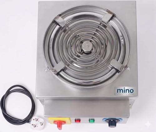 Image of Mino kitchen Commercial Electric Hot Plate, 4KW, Stainless Steel, Heavy Duty Coil Stove with Thermostat Control, for Kitchen, Hotel & Catering,long-lasting heavy-duty use.
