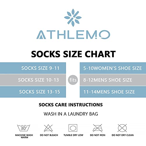 Athlemo Mens Non-Binding Diabetic Loose Fit Socks, Moisture Wicking Hiking Thermal Walking Crew Socks With Cushion Sole Navy 10-13 #TOP6