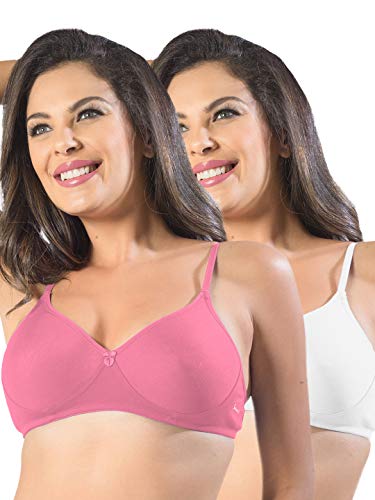 Image of SONARI Womens Non Padded Cotton Bra | Wire Free, Medium Coverage, Seamless Cups, Comfortable Polyester Cotton Blend Fabric | Adjustable Straps, Ideal for Everyday Wear - Smile
