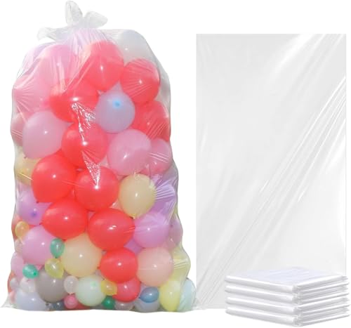 Yovimak 2 Pack Balloon Bags for Transport 98 x 59 In Reusable Extra Large Clear Carrying Bag for Arch Garland Delivery Christmas Tree Storage Birthday Wedding Party Decorations(2)