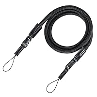 Hama Camera Strap with Quick-Release (braided neck strap, 120 cm length, nylon, universal shoulder strap for SLR, DSLR, compact, and mirrorless cameras, retro style) black