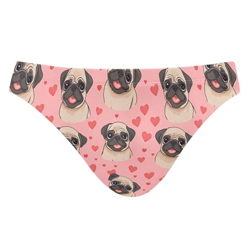 Mens Swim Briefs Cute Harte Dog Puppy Pug Swimwear Bikini Swimsuit XL B0404930
