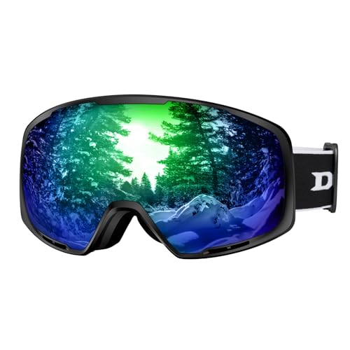 DBIO Ski Goggles - OTG UV Protection Anti fog Snow/Snowboard Goggles for Men Women Adult Youth
