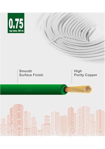 Image of PVC Insulated Wire 90 Meter Copper Wire (GREEN, 0.75 SQ MM)
