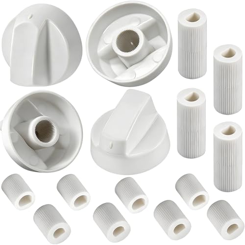 Lot de 4 Boutons pour Plaque de Cuisson et Cuisinière à Gaz, Bouton Universel pour Four et Réchaud, Compatible avec la Plupart des Modèles, Inclus 12...