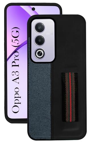 Image of Jkobi Back Cover Case for Oppo A3 Pro 5G (Professional PU Leather | Strip Chain Holder Socket)