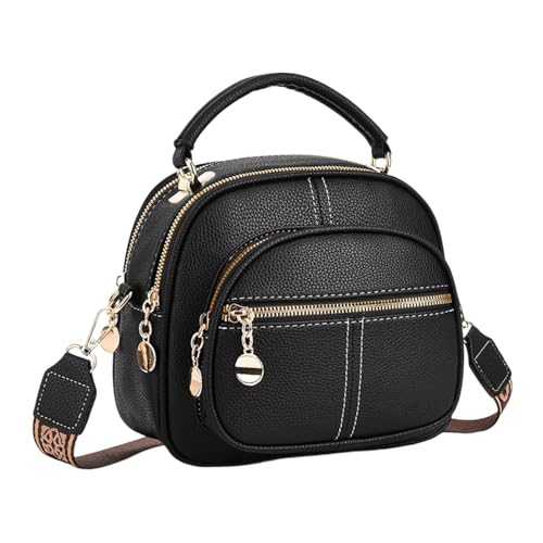 Sac en cuir classique multifonction à compartiments et bandoulière