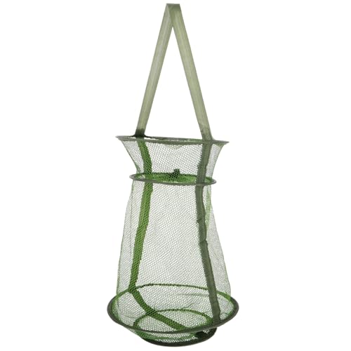 BCOATH Collapsible Fishing Basket Foldable Small Mesh Net Trap Portable Bait Storage Bag for Freshwater Saltwater Fishing Trips Beginner-friendly