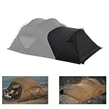 3F UL GEAR JIACHONG16-2.0 トンネルテント 16㎡ 防水4000＋ 通気 大型 2m高さ 70Dナイロン 日除け 六つ天窓 6～10人用 煙突穴付き メッシュ窓 自立構造 安定 防風 遮光 遮熱 薪ストーブ使え シェルター キャンプ ドーム ツーリングテント 広いリビング 安眠ドーム ファミリー 防災 420*410*212cm ビートル16 2.0【最新型】